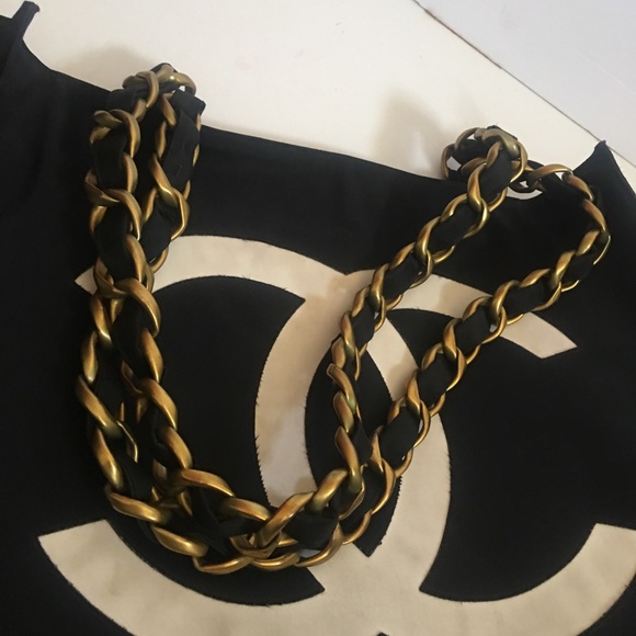 Chanel CC Logo double chain shoulder bag - Picture 6 of 7